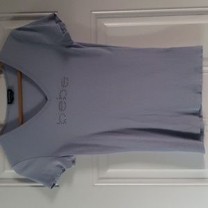 Bebe Crystal logo V Neck Short Sleeves M